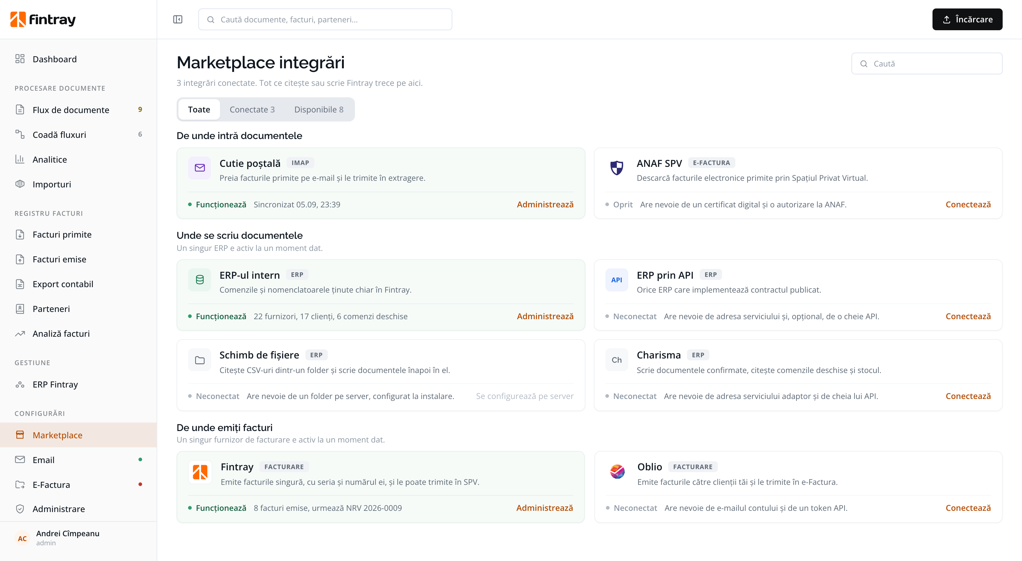 The integrations marketplace: where documents come in, where they are written and where invoices are issued